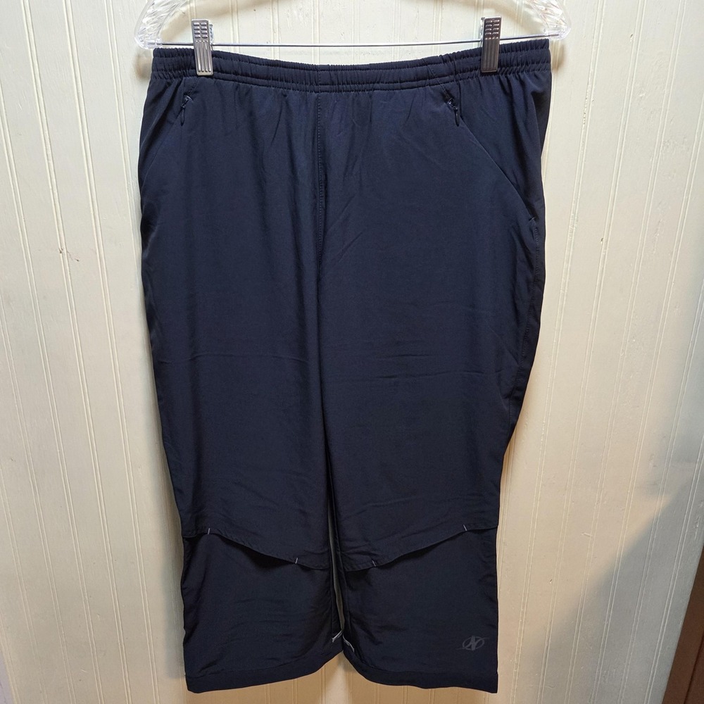 NordicTrack Pants Mens Medium Blue Athletic Track Lined‎ Zip Pockets Reflective